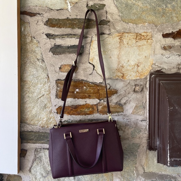Kate Spade Eggplant Purple Leather Top Handle Bag - Picture 8 of 9
